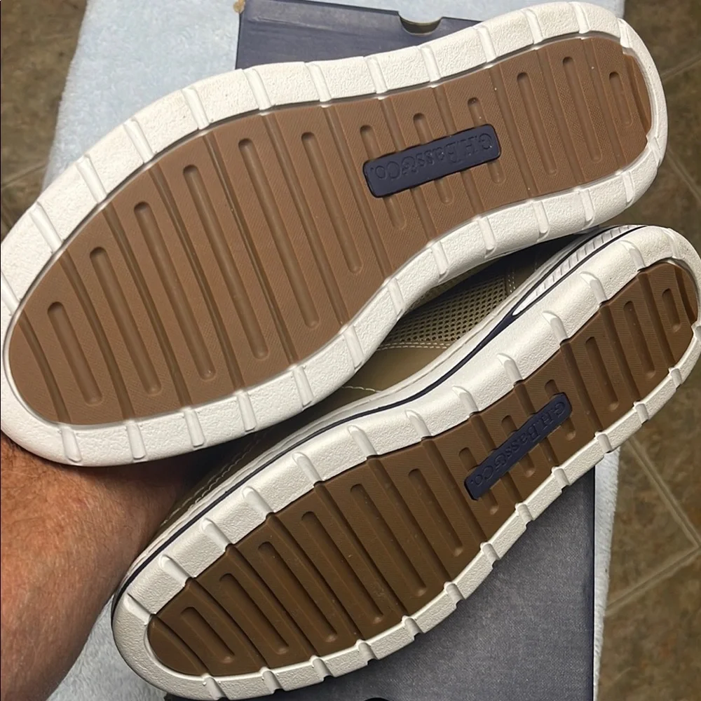 G.H. Bass & Co. Brown and White Boat Shoes with Moccasin Toe - Picture 6 of 10